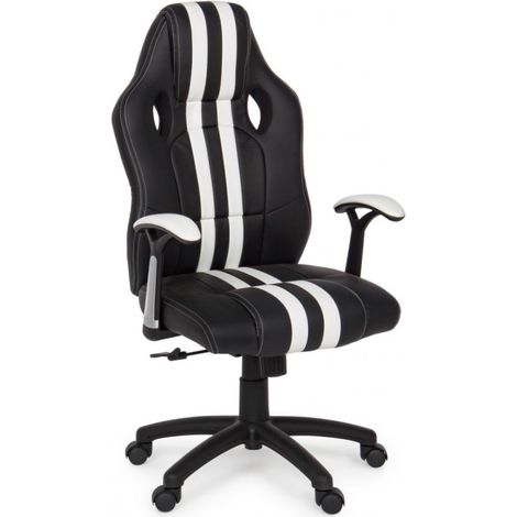 Fauteuil de bureau avec accoudoirs Spider en similicuir blanc (1/3)