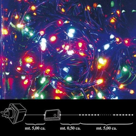 Luci di Natale 100 LED Luce MULTICOLOR Interno e esterno MAURER con giochi di luce