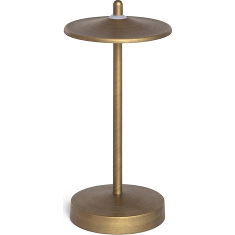Lampe à Poser LED Portable Extérieure Métal avec Batterie Rechargeable Milevani Laiton