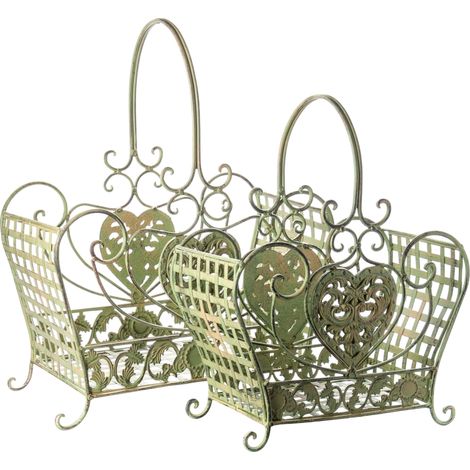 Cesti decorativi in metallo verde stile retrò (1/5)