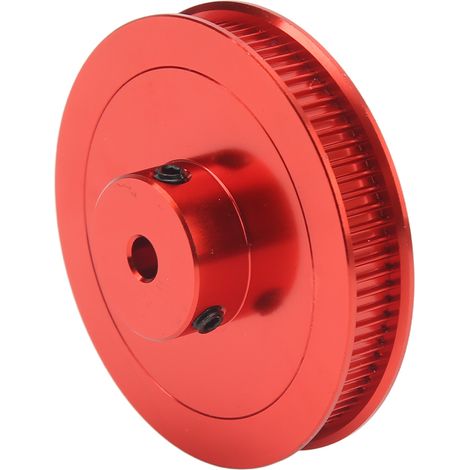 Poulie de distribution synchrone 80 dents 5 mm GT2 en acier allié pour imprimante 3D et tour CNC, rouge (1/5)