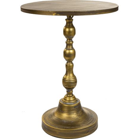 Mesa auxiliar de metal dorada 50x50x66