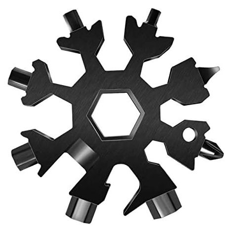 MINKUROW Multiutensile Fiocco Di Neve 18 In 1, Multiutensile Fiocco Di Neve In Acciaio Inox Apribottiglie/Cacciavite Piatto A Croce Kit/Chiave, 18 In 1 Multiutensile Inossidabile (1/5)