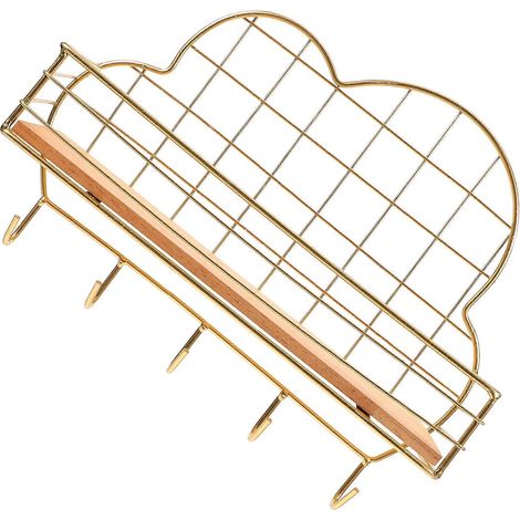 Étagère de rangement murale en fer doré (1 ensemble) (1/5)