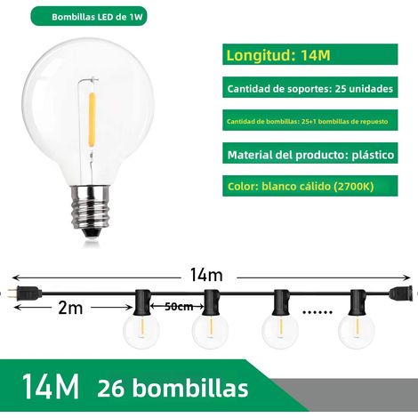 Lichterketten mit LED-Kugeln für Garten, Terrasse, Zebrastreifen – ideal für Weihnachten und Geburtstagsfeiern (1/5)