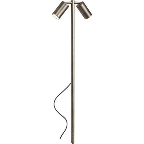 Lampada picchetto redo group stake 91173 91174 gu10 led orientabile ottone, finitura metallo ottone massiccio anticato (1/5)