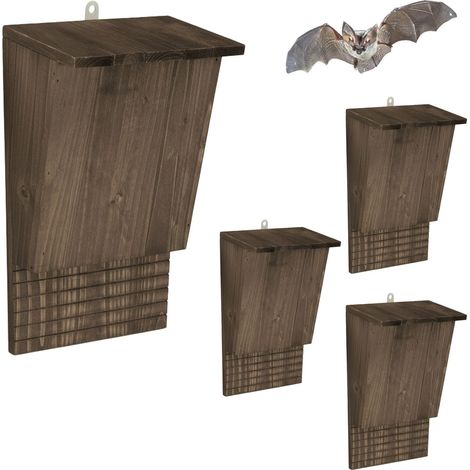 Casas para murciélagos (4 unidades) - Refugios de madera para exteriores