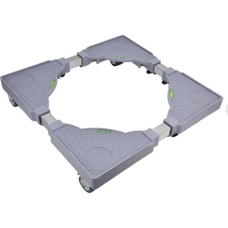 Support pour machine à laver avec base réglable et mobile, roulettes et étagère de support universelle (1/5)