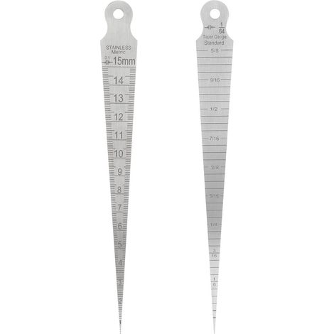 1 jauge d'épaisseur conique en acier inoxydable pour soudage, outil d'inspection de trous 0-15 mm (1/5)