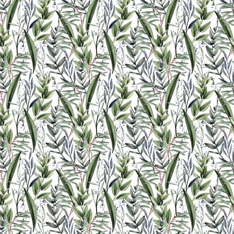 Papier Peint Adhesif - Motif Feuilles D Eucalyptus - Pour Decoration Chambre Enfant - 1 Rouleau De 50 Cm X 300 Cm (1/5)