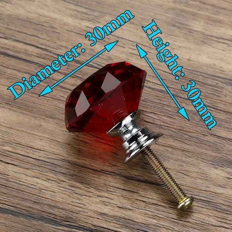 (Ensemble de 4 pièces) Boutons en cristal en forme de diamant, poignées de meubles, quincaillerie