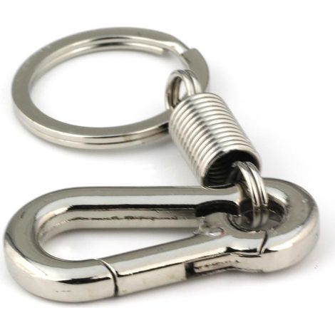 Porte-clés Maycom rétro, simple et robuste, en forme de mousqueton (noir) (1/5)