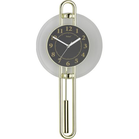 Mebus 14813 Quarz Wanduhr 26 cm x 54.5 cm Gold, Schwarz, Silber (1/2)