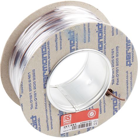 Fil électrique RS PRO 2491X, 16 0,5 mm² 20 AWG Non blindé, 500 V, PVC Marron, 100m ( Prix pour Bobine de 100 Mètres )