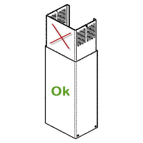 Cheminee partie inférieure pour hotte – Largeur 74cm – Compatible avec modèles Brandt – SKU 74X6996 (1/2)