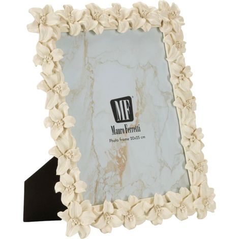 Cornice portafoto in resina crema, 27,5x2,3x32,5 cm – Floreale Romantica