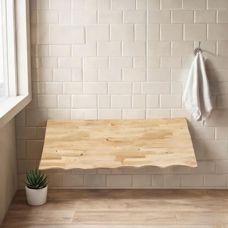 Plateau en bois massif 160 cm pour plan de travail et vasque (1/5)