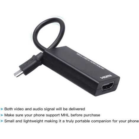 micro usb to hdmi adapter cable mirco usb to hdmi hd conversion cable mobile phone watch tv (1/4)