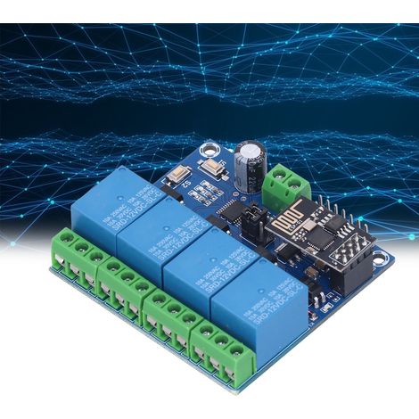 Relais Wi-Fi à quatre voies ESP8266 pour maison connectée, application mobile et commande à distance (12 V) (1/5)