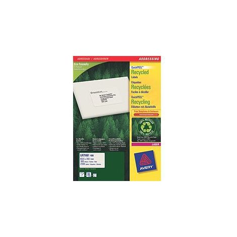 Avery QuickPEEL etiqueta autoadhesiva Blanco 2100 pieza(s)