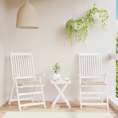 Gartenstuhl-Kissen 2 Stk. Beige 40x40x4 cm Oxford-Gewebe