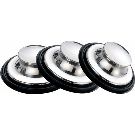 Sink Stoppers, Stainless Steel Kitchen Sink Stopper, Large Wide Rim 3.35"(85mm) Diameter (3 Pack)