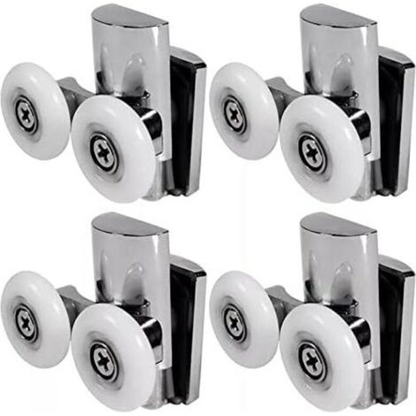 Roulettes de porte de douche de 23 mm pour le haut ou le bas, adaptées aux portes coulissantes en verre des cabines de salle de bains. (1/4)