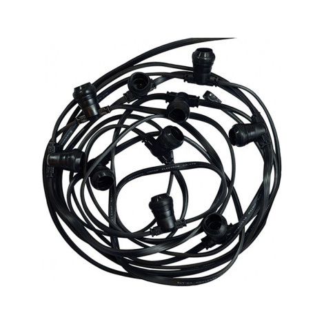 LED LED Warbler piatto nero 10 titolari B22 10m IP44 impermeabile (1/4)