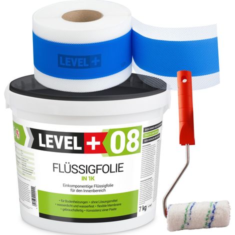LEVEL+ Dichtset für Duschabdichtung Bad Dichtband Flüssigfolie 7kg SET296 (1/4)