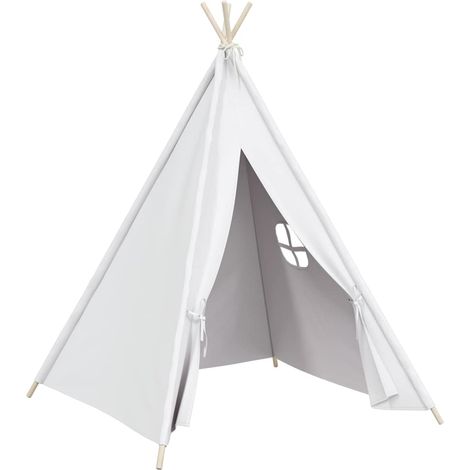 vidaXL Tienda tipi niños y bolsa piel melocotón blanco 120x120x150cm (1/2)