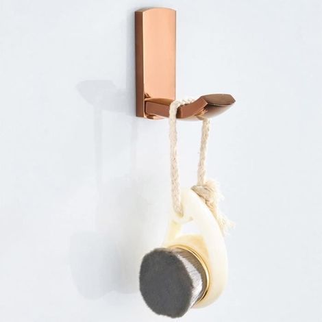 Kleiderhaken, schlichter Wandhaken aus roségoldenem Messing, ideal zum Aufhängen von Kleidung, Hüten, Handtüchern und Garderoben für Küche und Badezimmer (1/4)