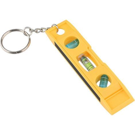 Gelbe Wasserwaage mit Schlüsselanhänger, magnetische Torpedowasserwaage, 45-Grad-Messdraht/Wasserwaage, modisches Design und Messwerkzeug für Autos (1/5)