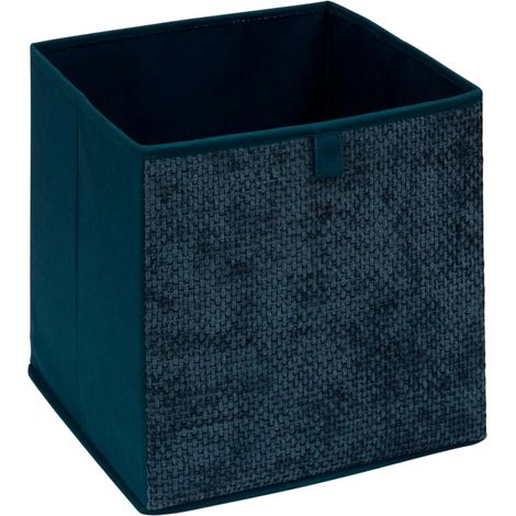Boîte de Rangement Pliable "Velvy" 31x31cm Bleu Marine (1/3)