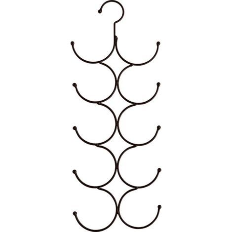 Porte-foulard, organisateur de garde-robe pour les accessoires, Portemanteau,cintre, corde d'anneau pliable à 10 cercles, chaussettes pour fentes,Bronze,20 52Cm (1/5)
