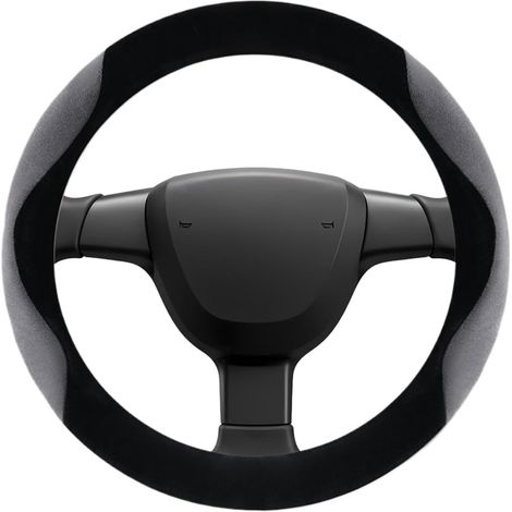 Housse pour volant de voiture, antidérapante, confortable et thermique - Housse pour volant automobile en peluche - Pour confort de conduite de véhicule, camion, camping-car, SUV, voyage (1/5)