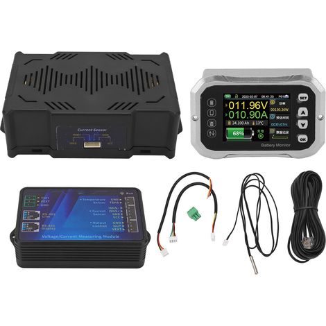 Monitor intelligente per batterie da 600 A, tester per batterie per camper e auto, schermo LED da 2,4 pollici per la manutenzione (1/5)