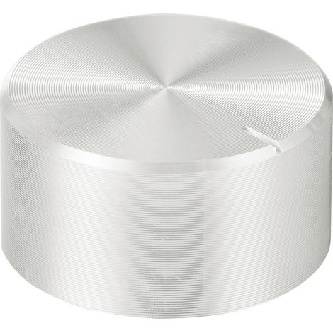 TRU COMPONENTS TC-11696476 Drehknopf mit Knopfmarkierung Silber (Ø x H) 25 mm x 13 mm Aluminium, Pl (1/4)