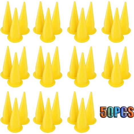 Buse Conique Jaune 50PCS pour Outils de Calfeutrage en Vrac pour le Remplacement Du Capuchon de Calfeutrage de L'Applicateur de Buse de Calfeutrage (1/5)