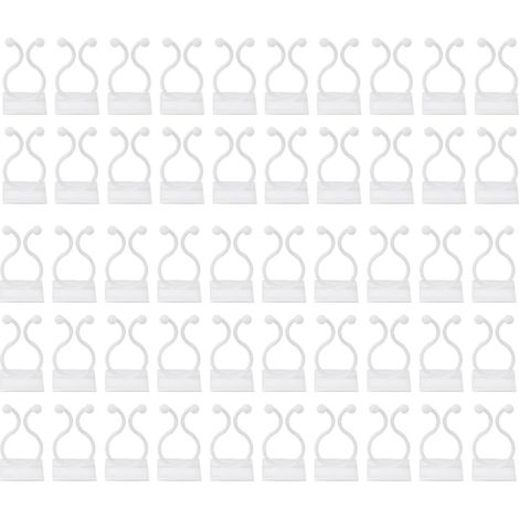 CCYKXA Kletterpflanzenclips, 50 Stück, Befestigungsclips für Kletterpflanzen, Wandclips, Stützclips für Kletterpflanzen, selbstklebende Pflanzenclips, für Gartenpflanzen, Weiß
