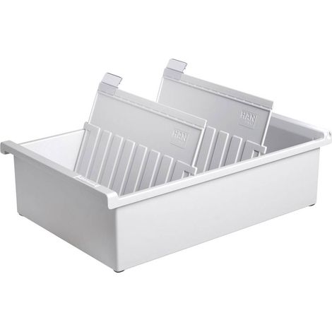 HAN 955-0-11 Support de fiche gris clair nombre maximum de cartes: 1.300 cartes A5 horizontal (1/3)
