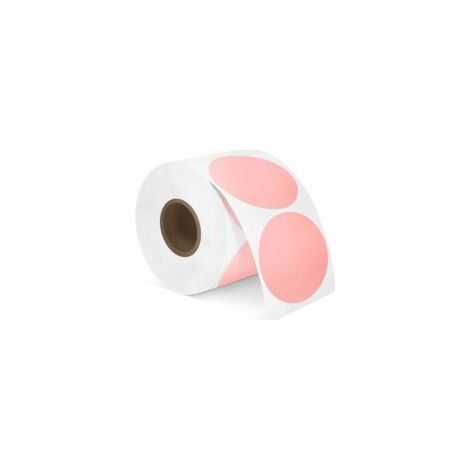 (800 etichette, rosa) 1 x Etichetta rotonda termica diretta rosa, etichetta rotonda autoadesiva, resistente ai graffi, all'acqua, allo sporco, alla polvere e all'olio - Crezuo