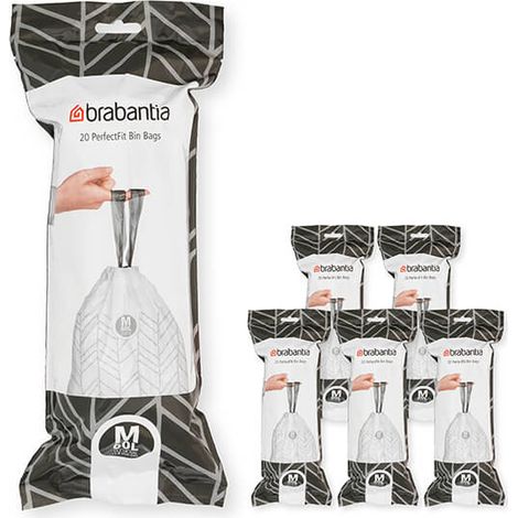 Brabantia PerfectFit Bags M 60 litre Multipack of 120 bags 6x20