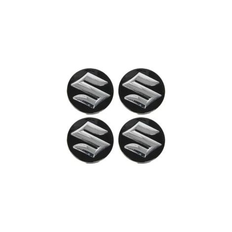 Quattro coprimozzi centrali da 54 mm per Suzuki Swift, SX4, S-Cross, Ignis, Vitara, Solio, Bandit e Swace per proteggere i cerchi dalla ruggine.