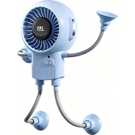 Mini-ventilateur portable,Écran LED,Réduction 30 dB,Charge via USB-C,Ventouse,Grande batterie 3000 mAh,Intérieur, extérieur (1/5)