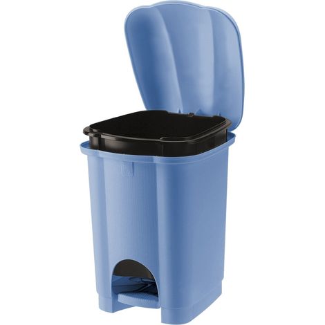 PATTUMIERA CAROLINA APERTURA A PEDALE CON SECCHIO INTERNO- - cm.20x22,5x29,7 lt.6 azzurra - 4 pezzi TONTARELLI