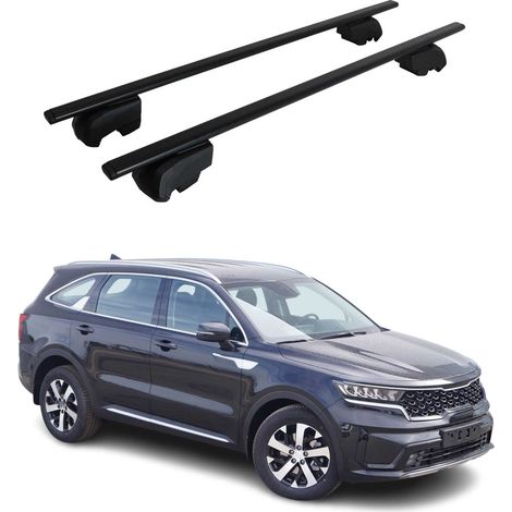 OMAC Dachtrager Quertrager für Kia Sorento mk4 2021-2026 – City Crash getestet – ISO PAS 11154:2006 – Abschliessbar – Max 75 kg – 2 Stangen Stahl Schwarz (1/5)