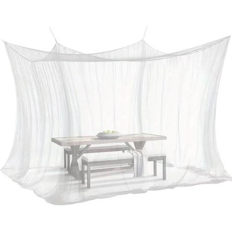 Filet à baldaquin carré – Maille à quatre pour repos extérieur  Fibre de polyester respirante, drapé de lit de camping, écran portable, couverture de terrasse de jardin, tente de protection (1/5)