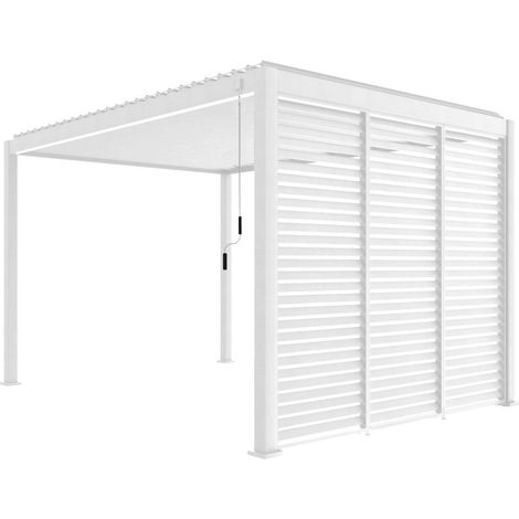 sweeek - Pergola mit Lamellendach Triomphe 3x4m mit 3 Lamellenwänden 100cm