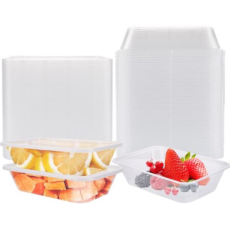 Lot De 50 Boîtes Congélation - 400 Ml, Barquette Alimentaire Boite Plastique Alimentaire Boite Alimentaire Plastique Couvercle, Plastique Sans BPA, Micro-ondes (1/5)
