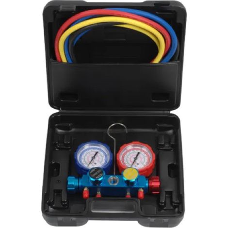 Kit di bypass a 4 vie in valigetta, 3 tubi per R410 / R32 / R407 / R134